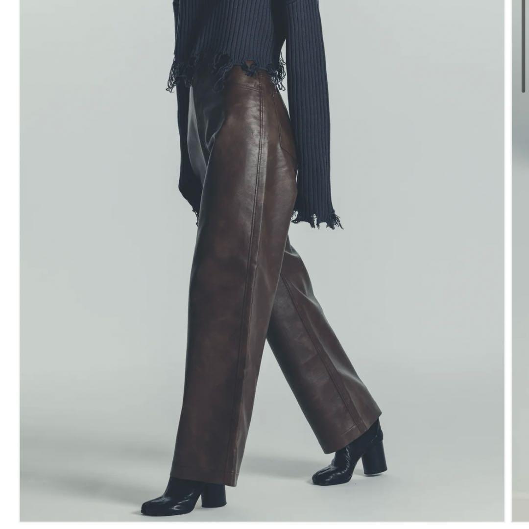 MYNE レザーパンツ ブラウン Mサイズ なぐもふうか