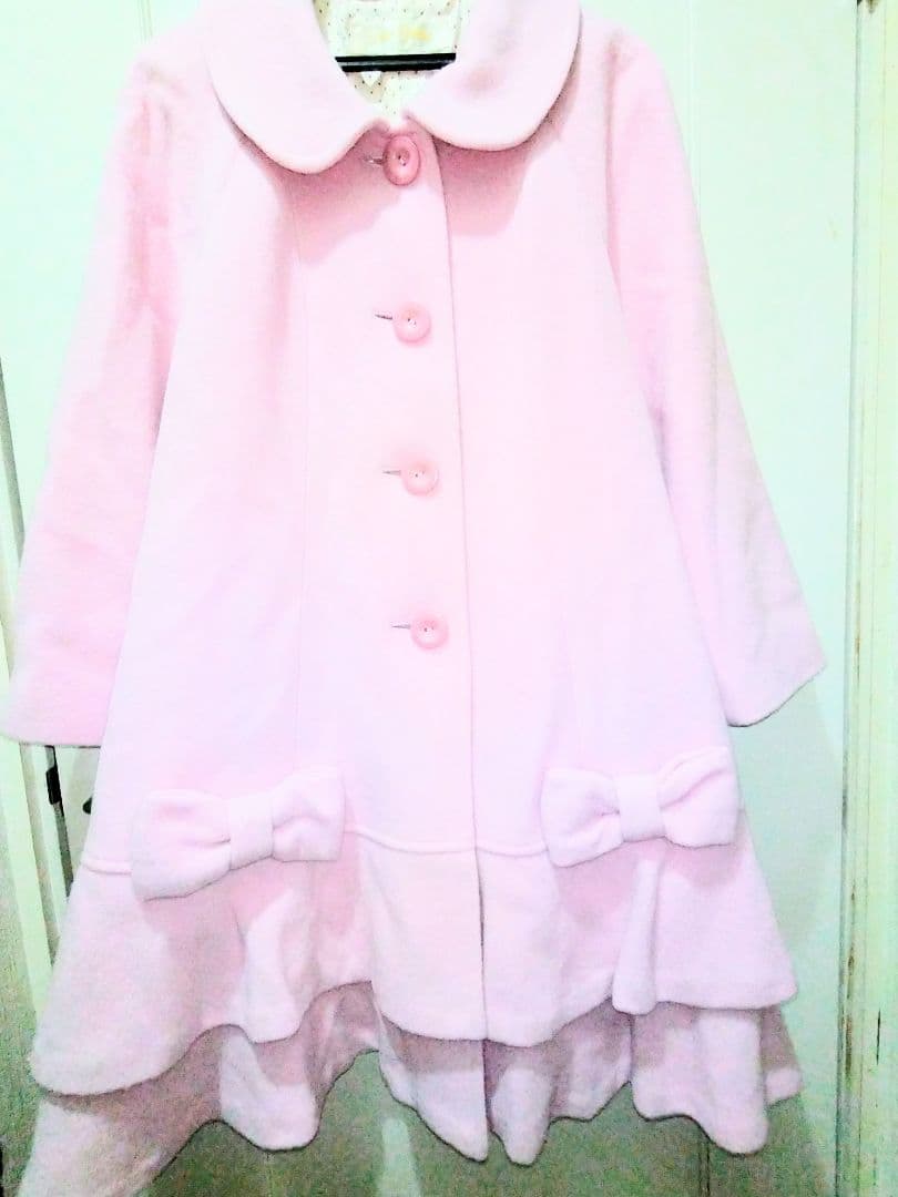 新品未使用　Leur getter　フリルリボンコート　ピンク