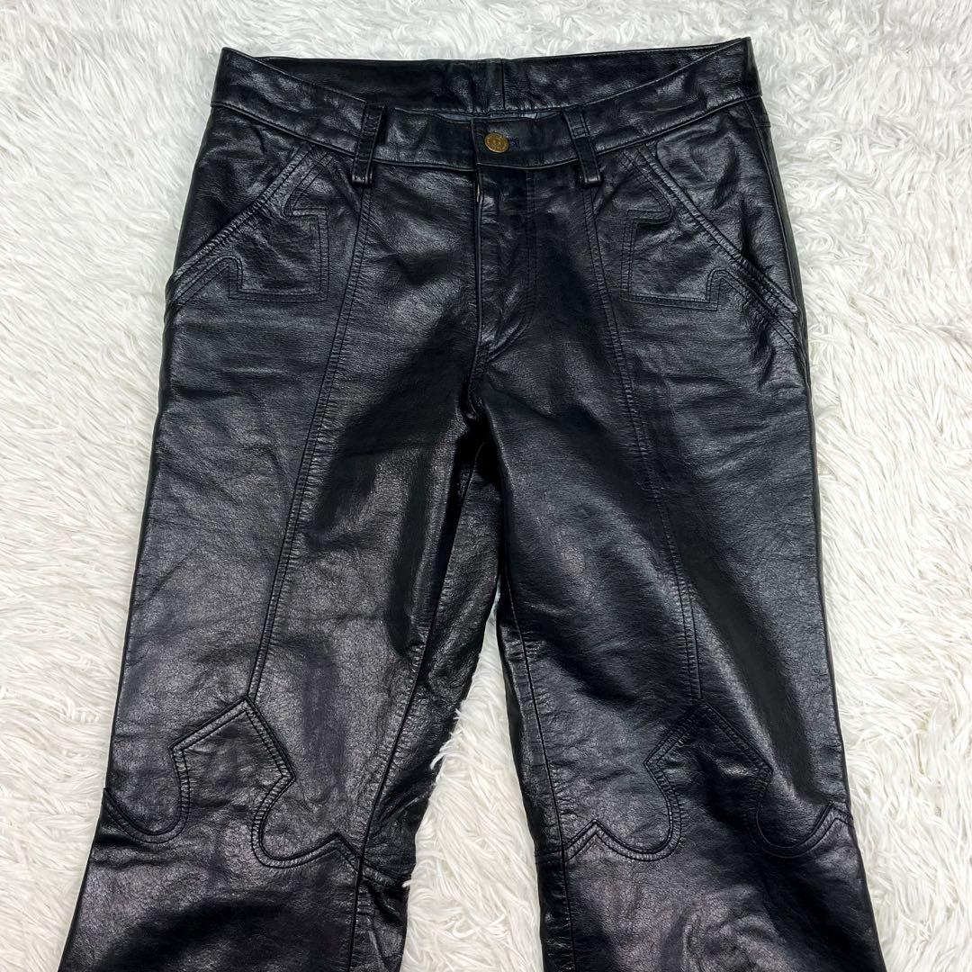 超希少 美品トルネードマート 十字架デザイン レザーパンツ フレア アーカイブ