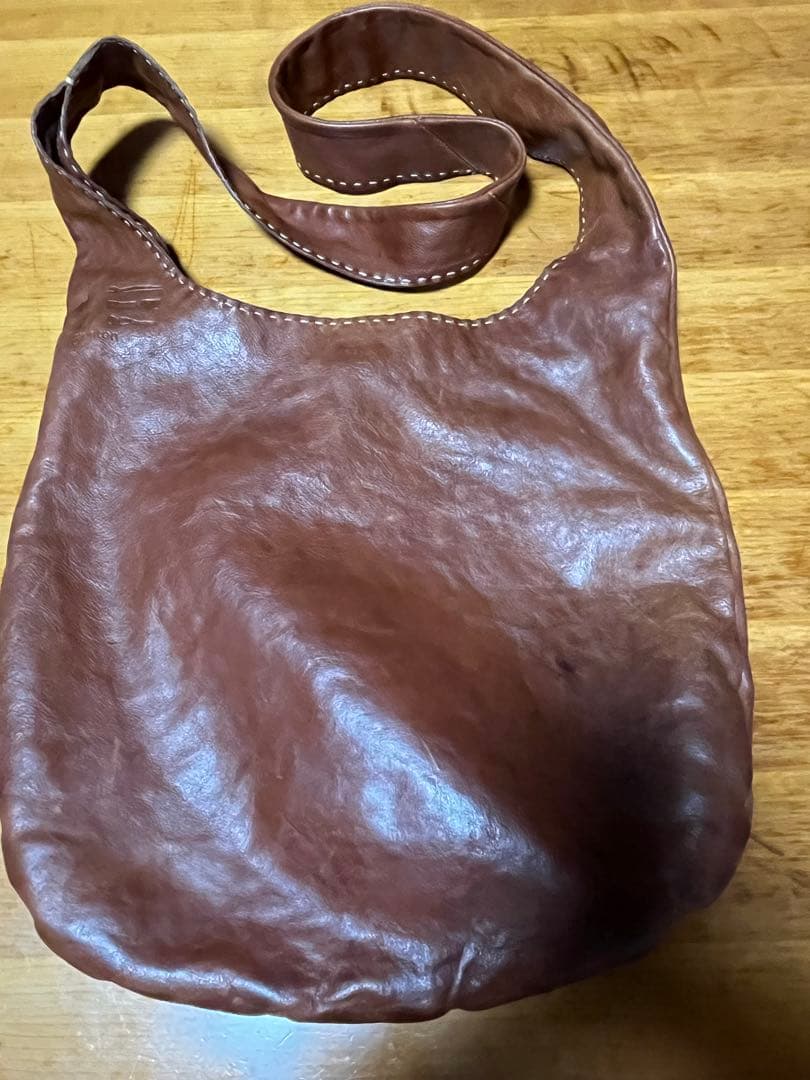 genten ゲンテン　ユーフラテス 茶色 ワンショルダー 工具ロゴ 希少