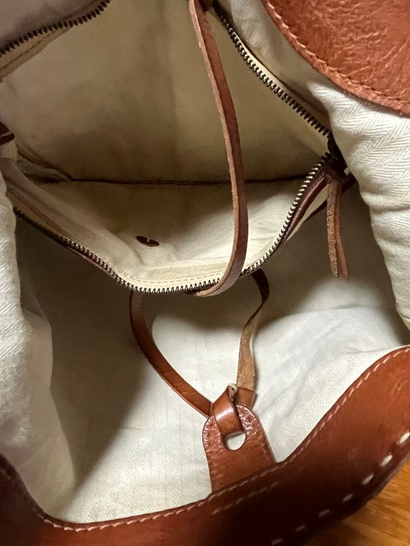 genten ゲンテン　ユーフラテス 茶色 ワンショルダー 工具ロゴ 希少