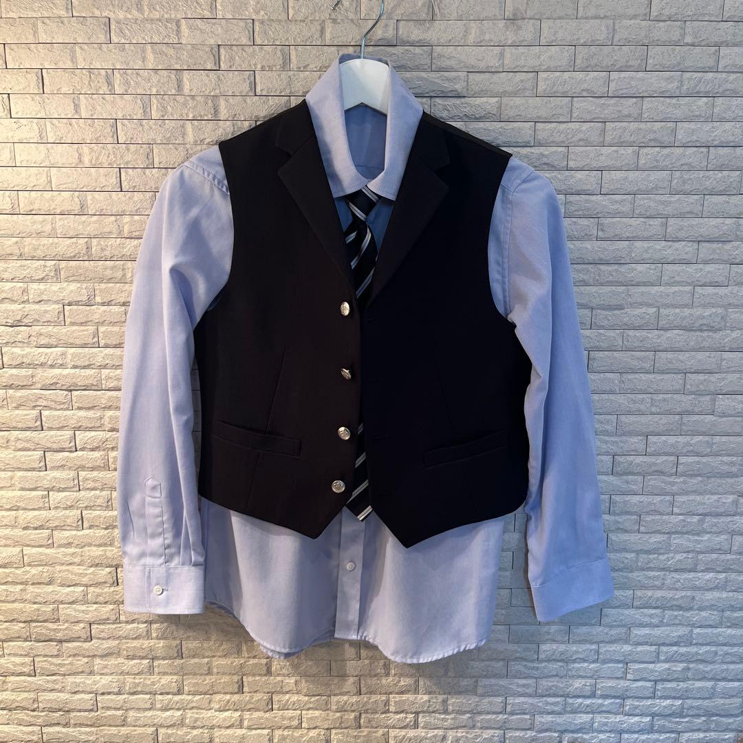 美品ワンダーファクトリー フォーマルスーツセット150 6点+蝶ネクタイ付