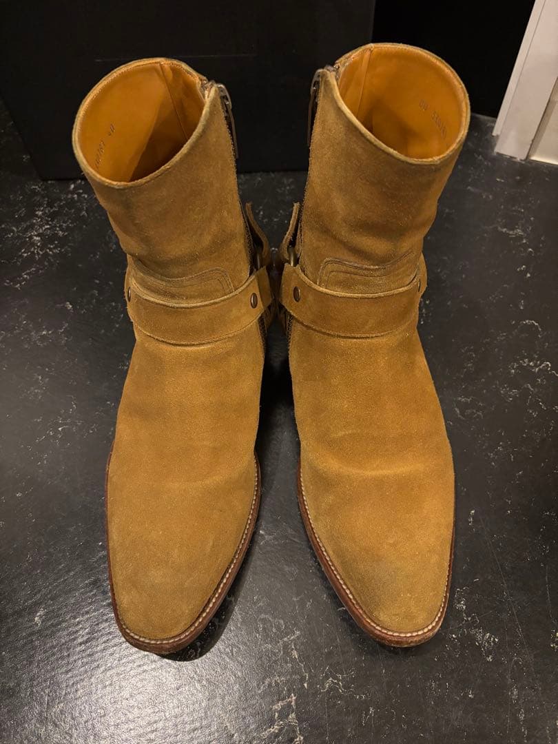 サンローランパリ 2013AW エディスリマン スウェード ヒールブーツ 40