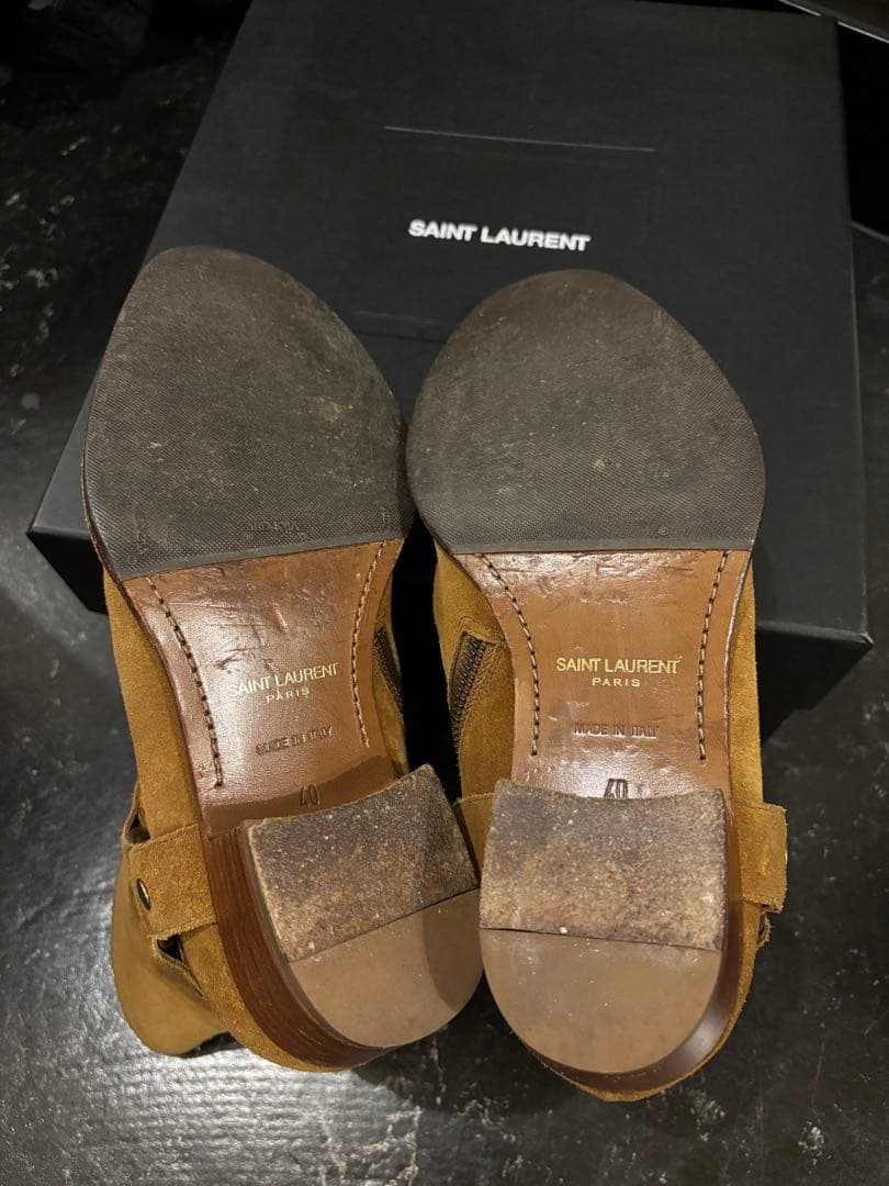 サンローランパリ 2013AW エディスリマン スウェード ヒールブーツ 40