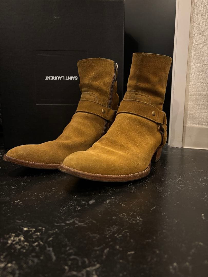 サンローランパリ 2013AW エディスリマン スウェード ヒールブーツ 40