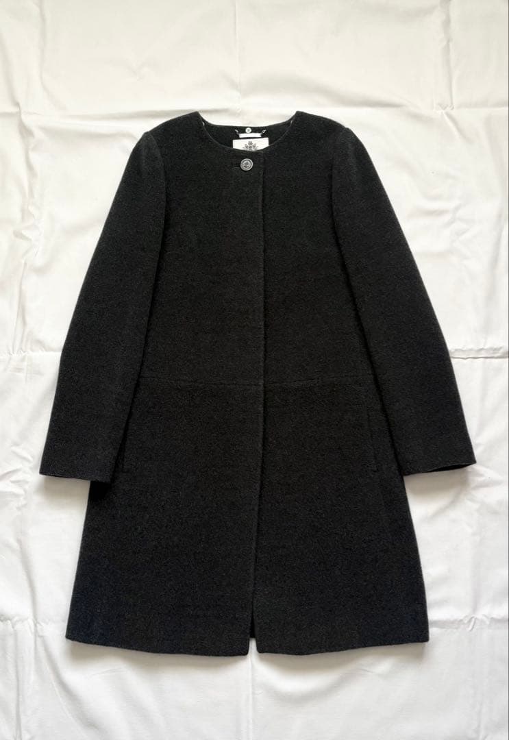 極美品 OLD ENGLAND スパニッシュウール コート 36 M グレー