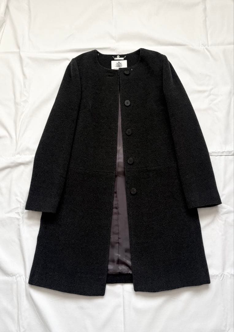 極美品 OLD ENGLAND スパニッシュウール コート 36 M グレー