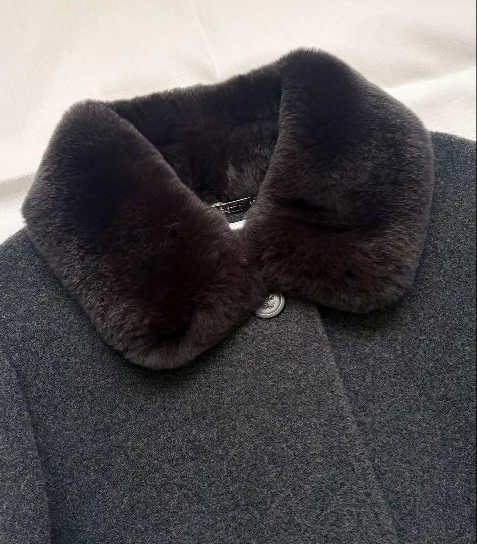 極美品 OLD ENGLAND スパニッシュウール コート 36 M グレー