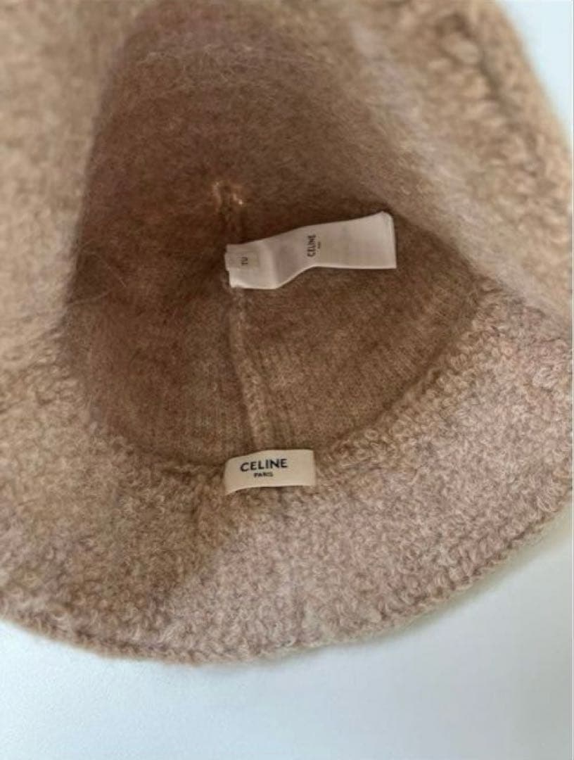 美品 CELINE セリーヌ トリオンフ アルパカウール クロシェハット 完売色