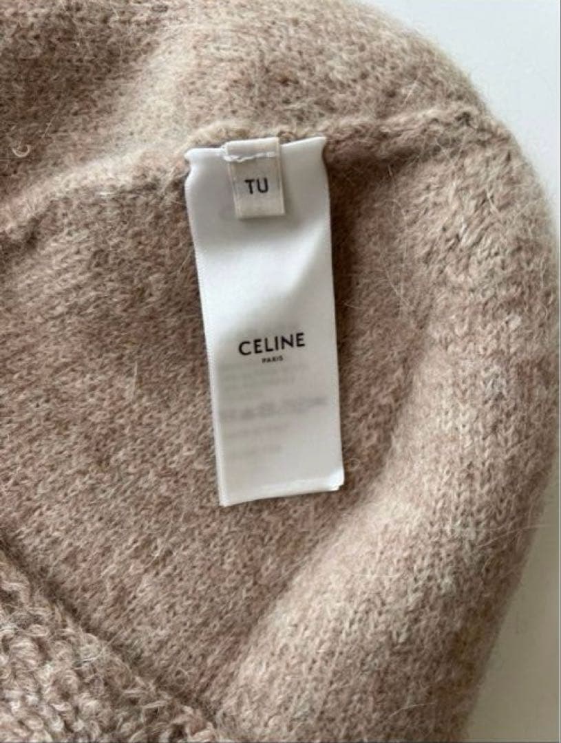 美品 CELINE セリーヌ トリオンフ アルパカウール クロシェハット 完売色