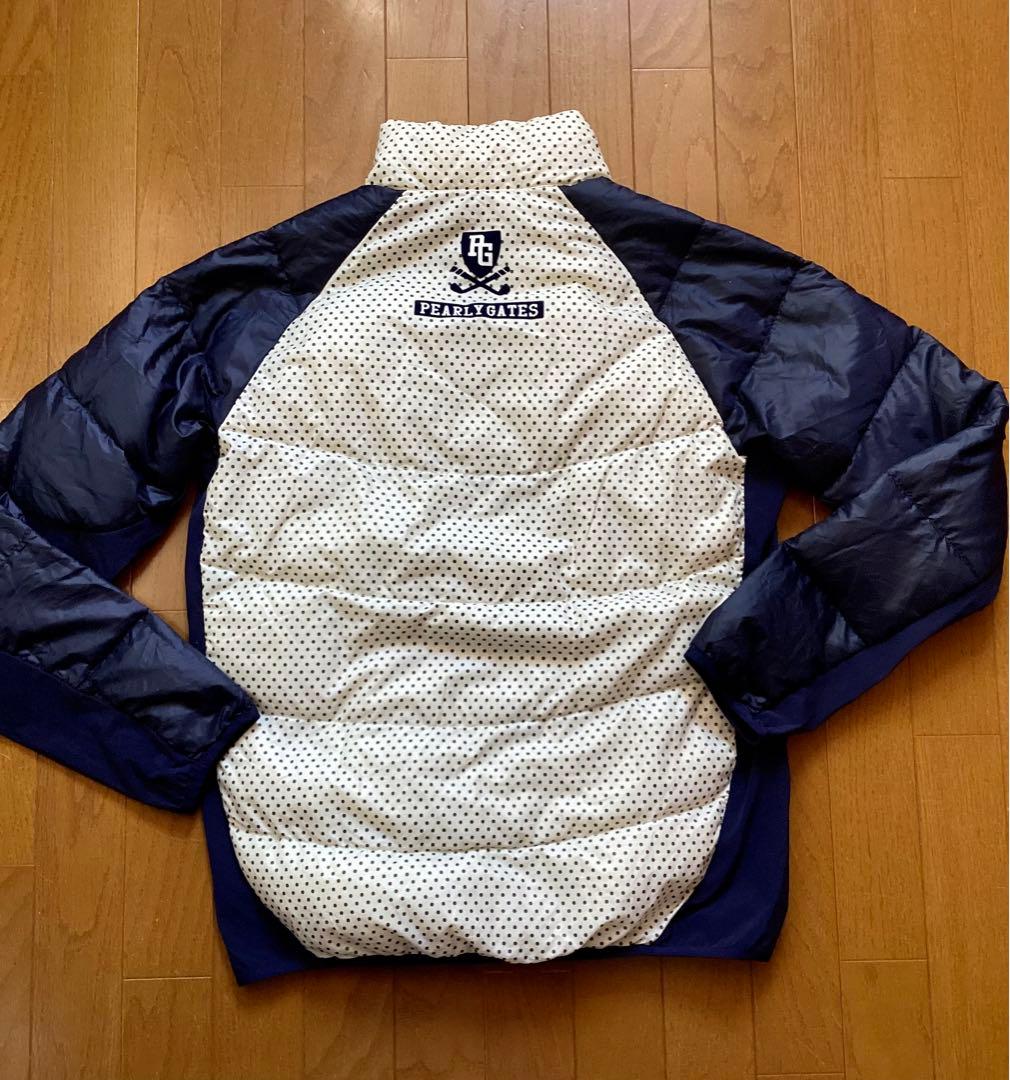 上*元様 パーリーゲイツ水玉模様ストレッチ×キルティングダウンジャケット5