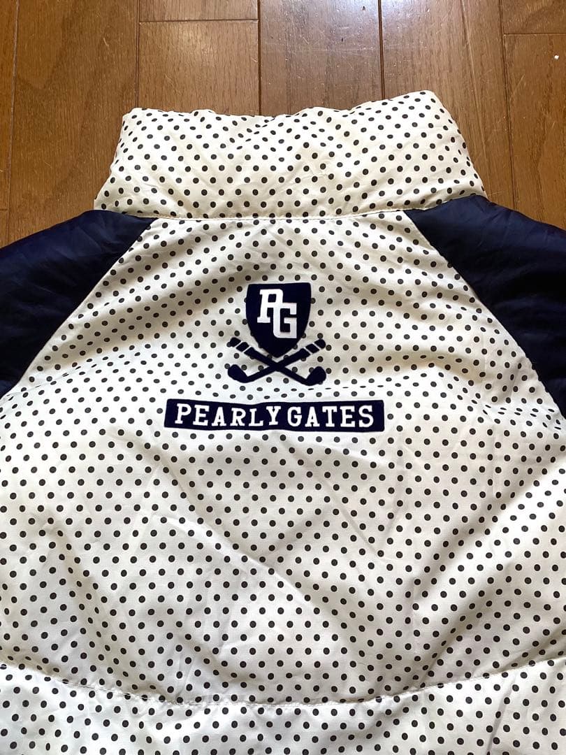 上*元様 パーリーゲイツ水玉模様ストレッチ×キルティングダウンジャケット5