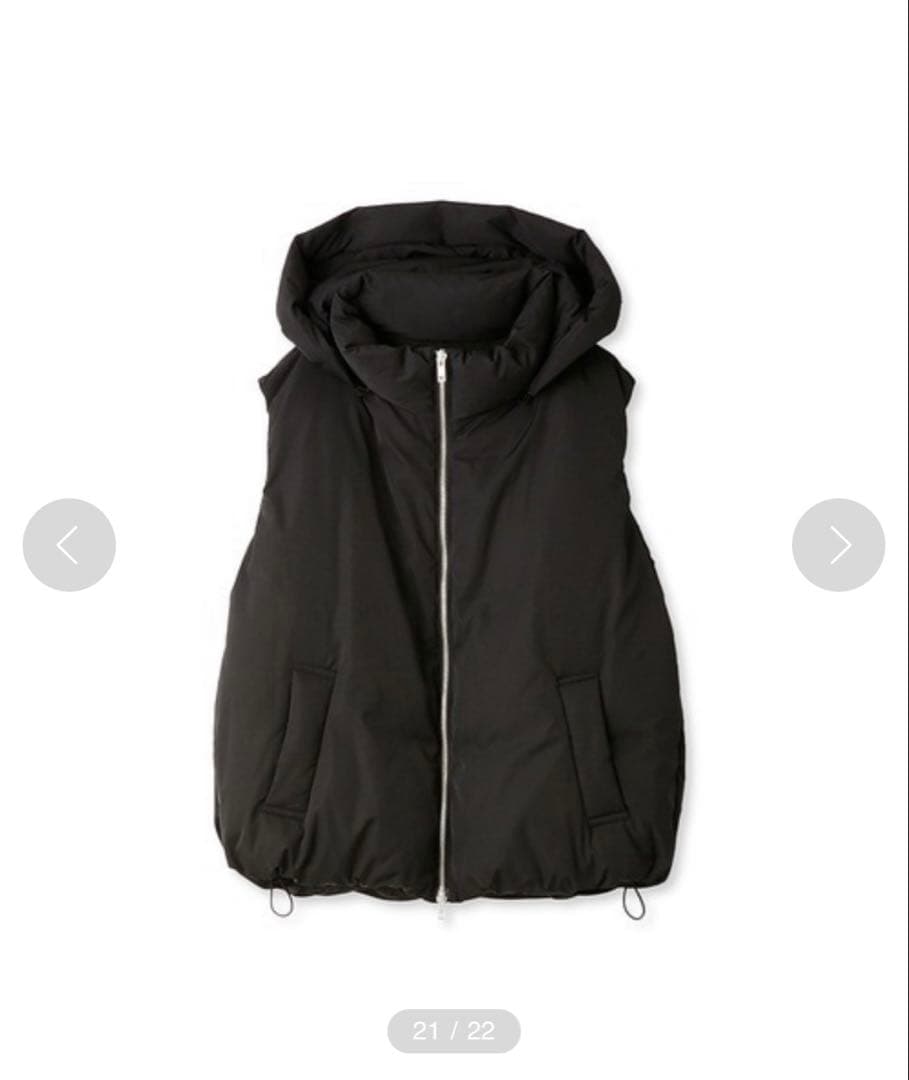 美品！Mila Owen フード付きパテッドフレンチダウンベスト　ブラック