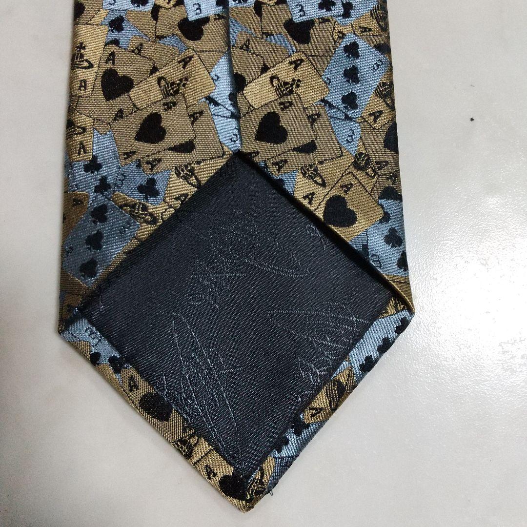 美品 Vivienne Westwoodイタリア製ヴィヴィアントランプ ネクタイ