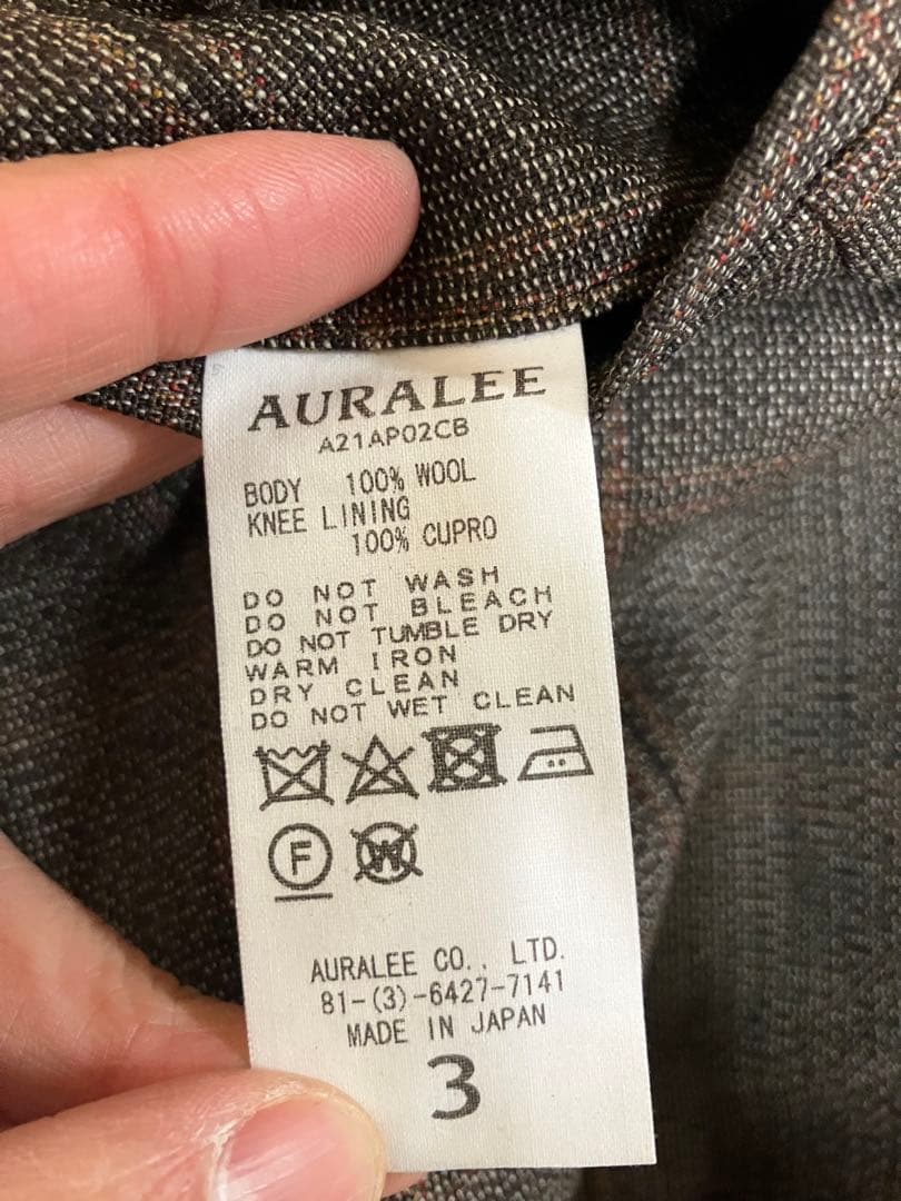 パンツ auralee BLUEFACED WOOL CHECK SLACKS