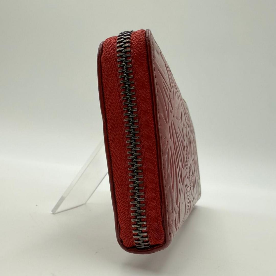 希少　ロエベ　アナグラム　レザー　花柄　ボタニカル　エンボス　ロングウォレット