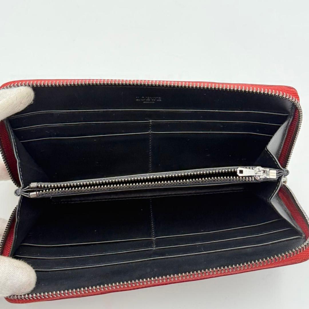 希少　ロエベ　アナグラム　レザー　花柄　ボタニカル　エンボス　ロングウォレット