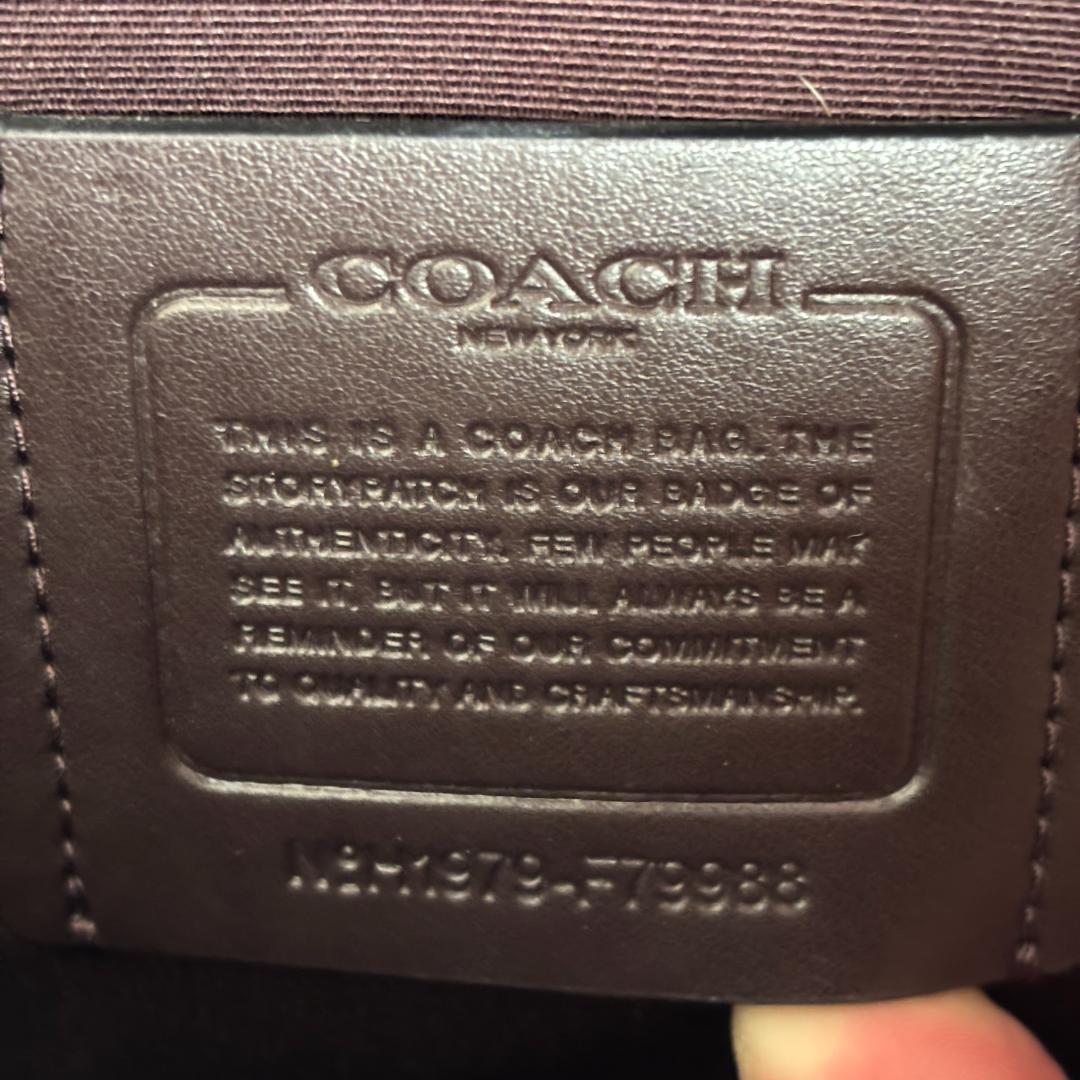 極美品 コーチ アベニュー レザー トートバッグ 肩掛け ブラック F79988