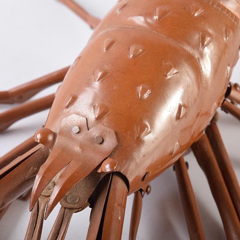 五十一代　明珍宗之作　銅製　伊勢海老　自在置物　共箱　D　R8678