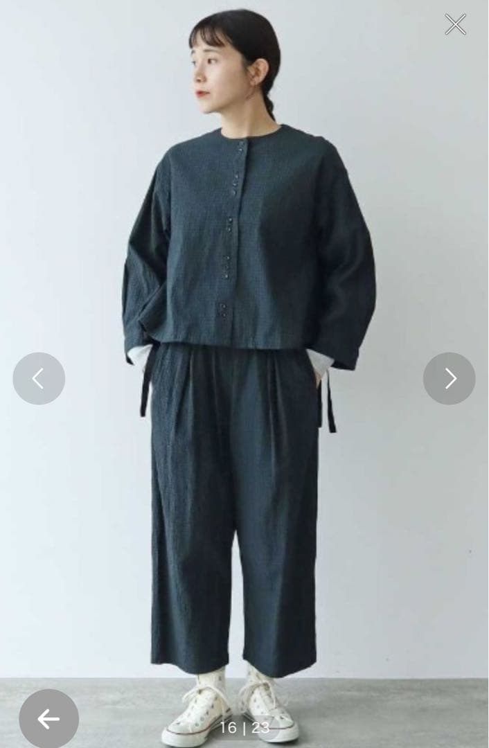 専用　　試着のみ　yuni サッカーギンガムチェック　ショートシャツジャケット