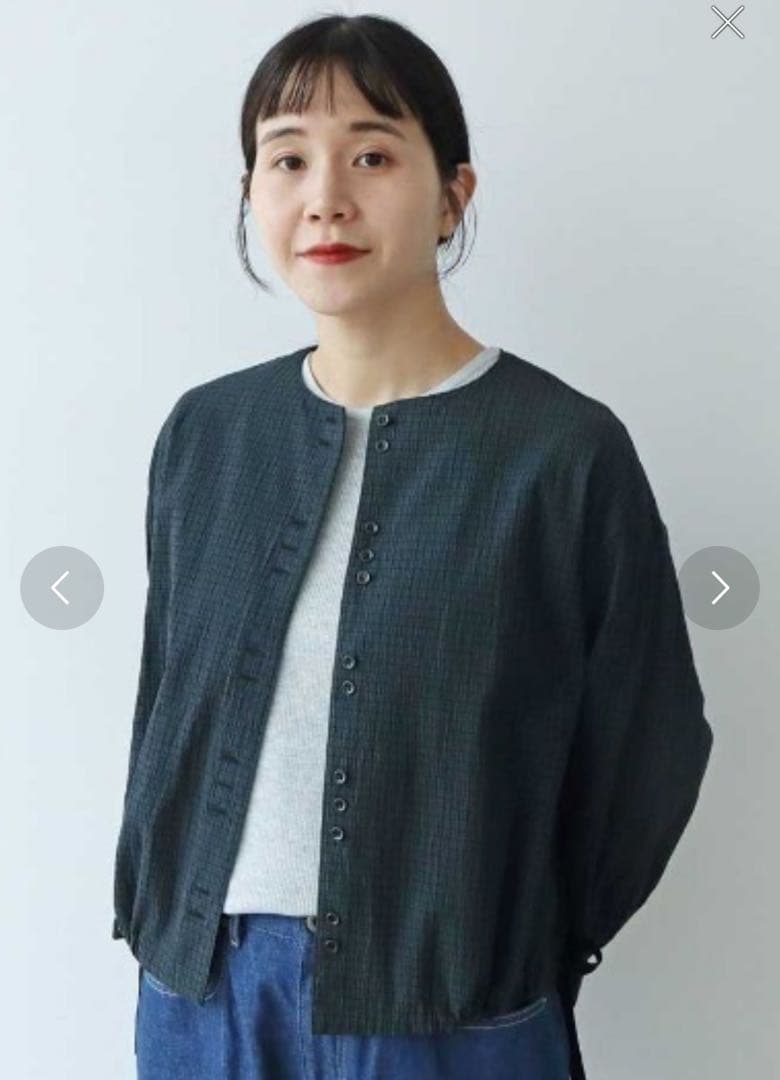 専用　　試着のみ　yuni サッカーギンガムチェック　ショートシャツジャケット