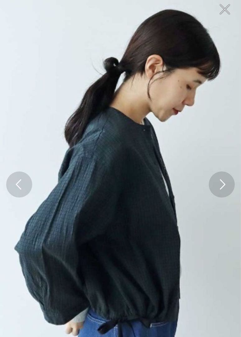 専用　　試着のみ　yuni サッカーギンガムチェック　ショートシャツジャケット