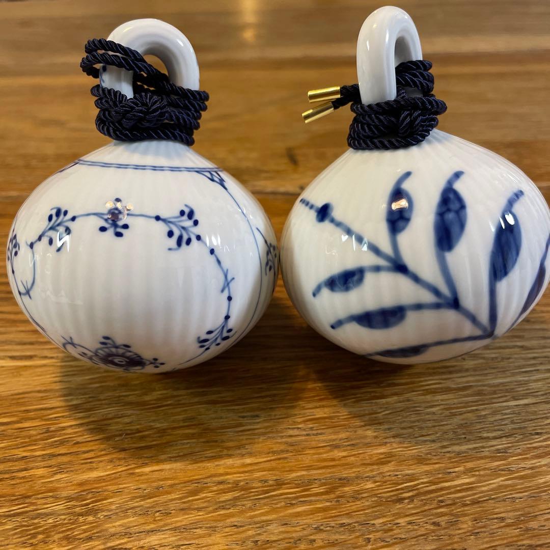 ロイヤルコペンハーゲン　オーナメント　ブルーフルーテッドプレイン&メガ