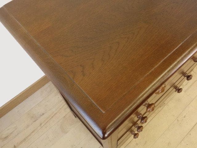 勇峰工芸　雅　花柄チェスト　ナラ材家具　 旭川家具　再塗装済　ＵＳＥＤ