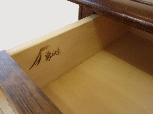 勇峰工芸　雅　花柄チェスト　ナラ材家具　 旭川家具　再塗装済　ＵＳＥＤ