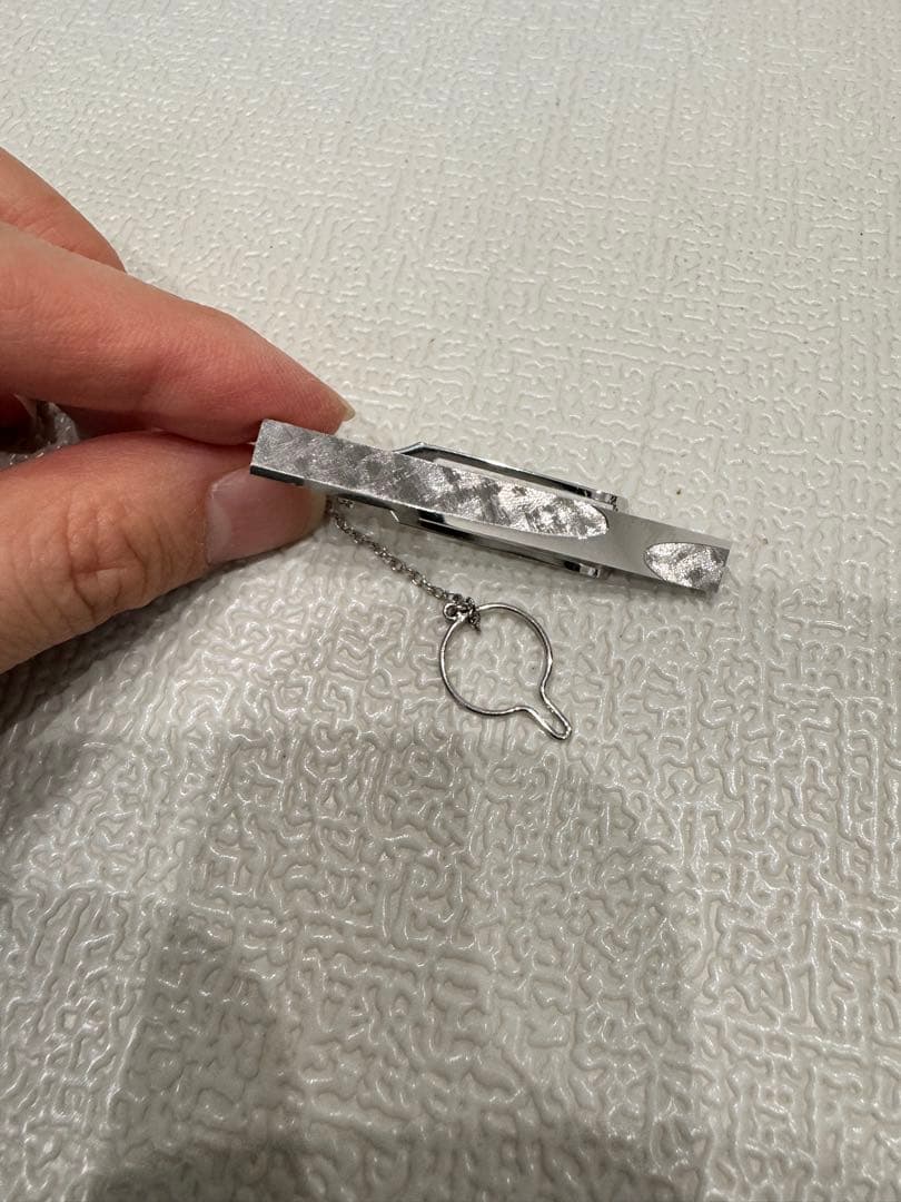 【希少・Pt900】プラチナ ネクタイピン チェーン付き メンズ フォーマル