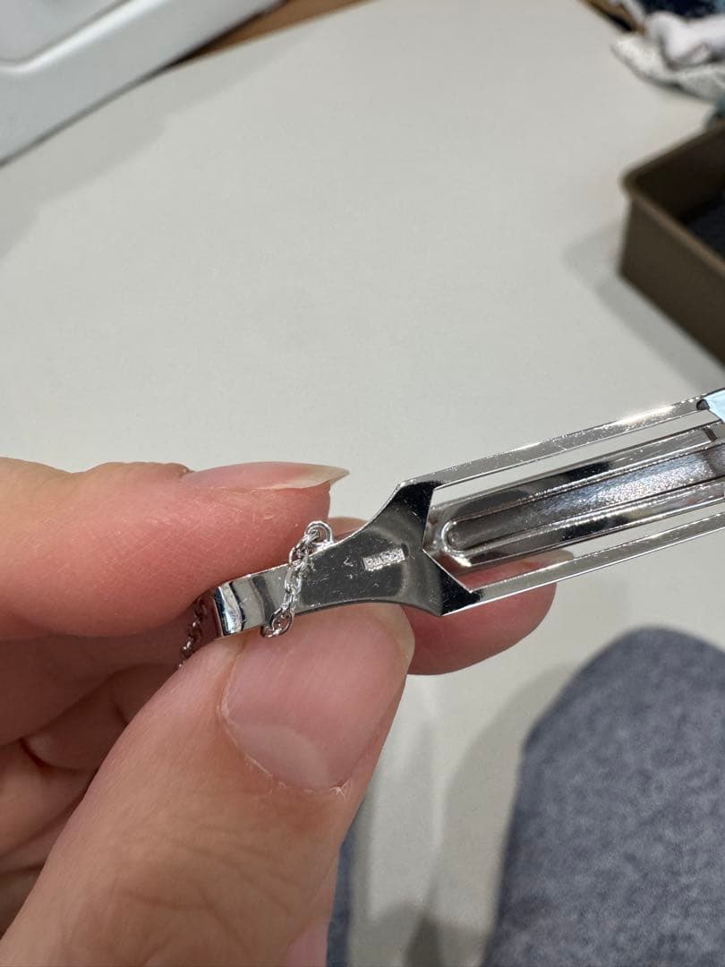 【希少・Pt900】プラチナ ネクタイピン チェーン付き メンズ フォーマル