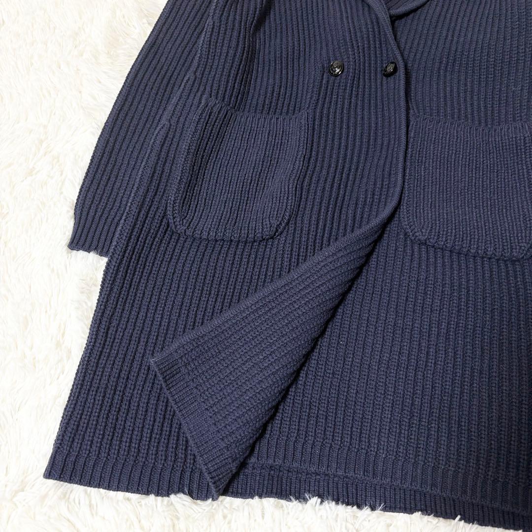 現行✨タグ付き 2025 アルアバイル 片畦ニットコート ネイビー 2