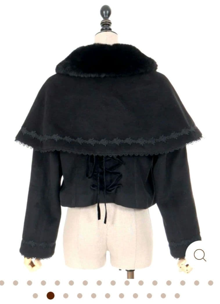 【美品】axes femme kawaii ケープ付ショートコート black