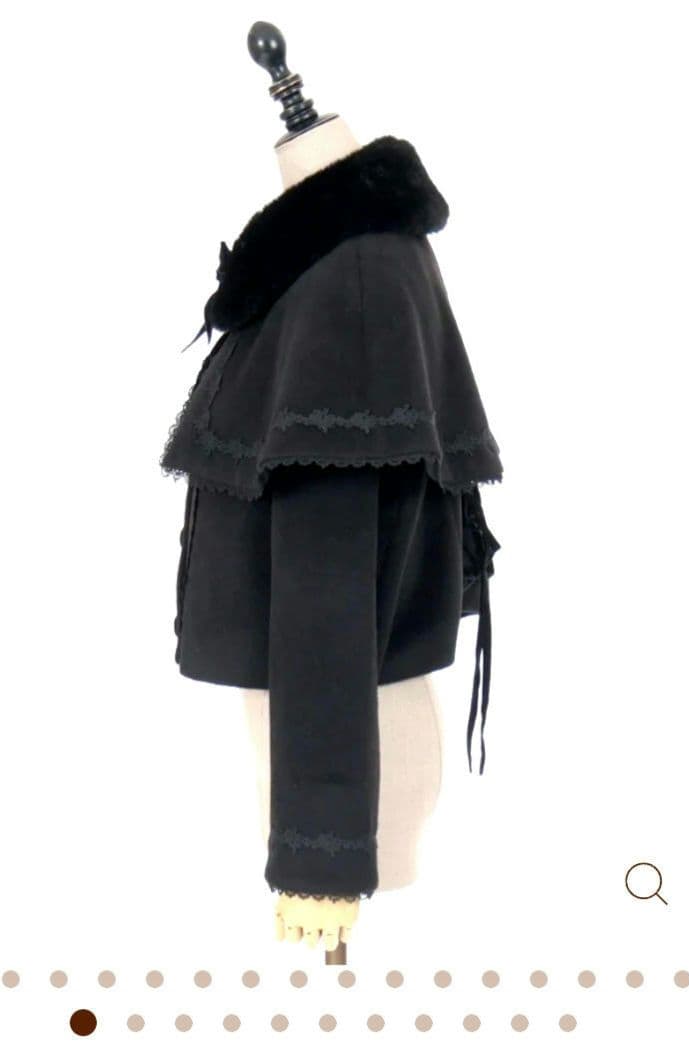 【美品】axes femme kawaii ケープ付ショートコート black