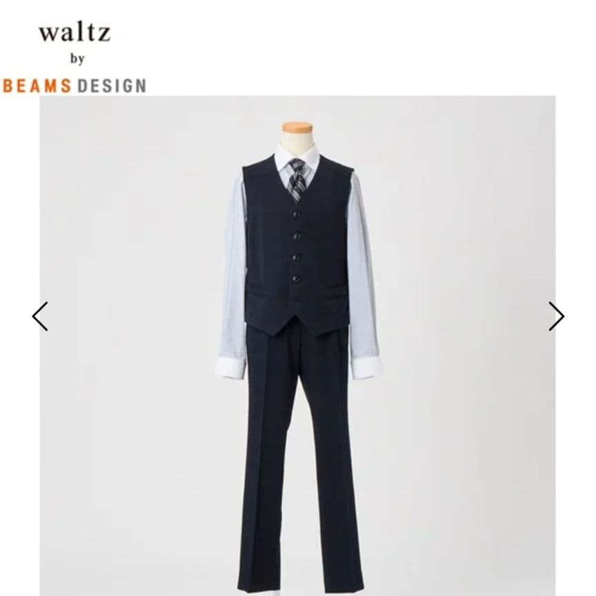 【美品】waltz by BEAMS DESIGN ベスト付きネイビースーツ