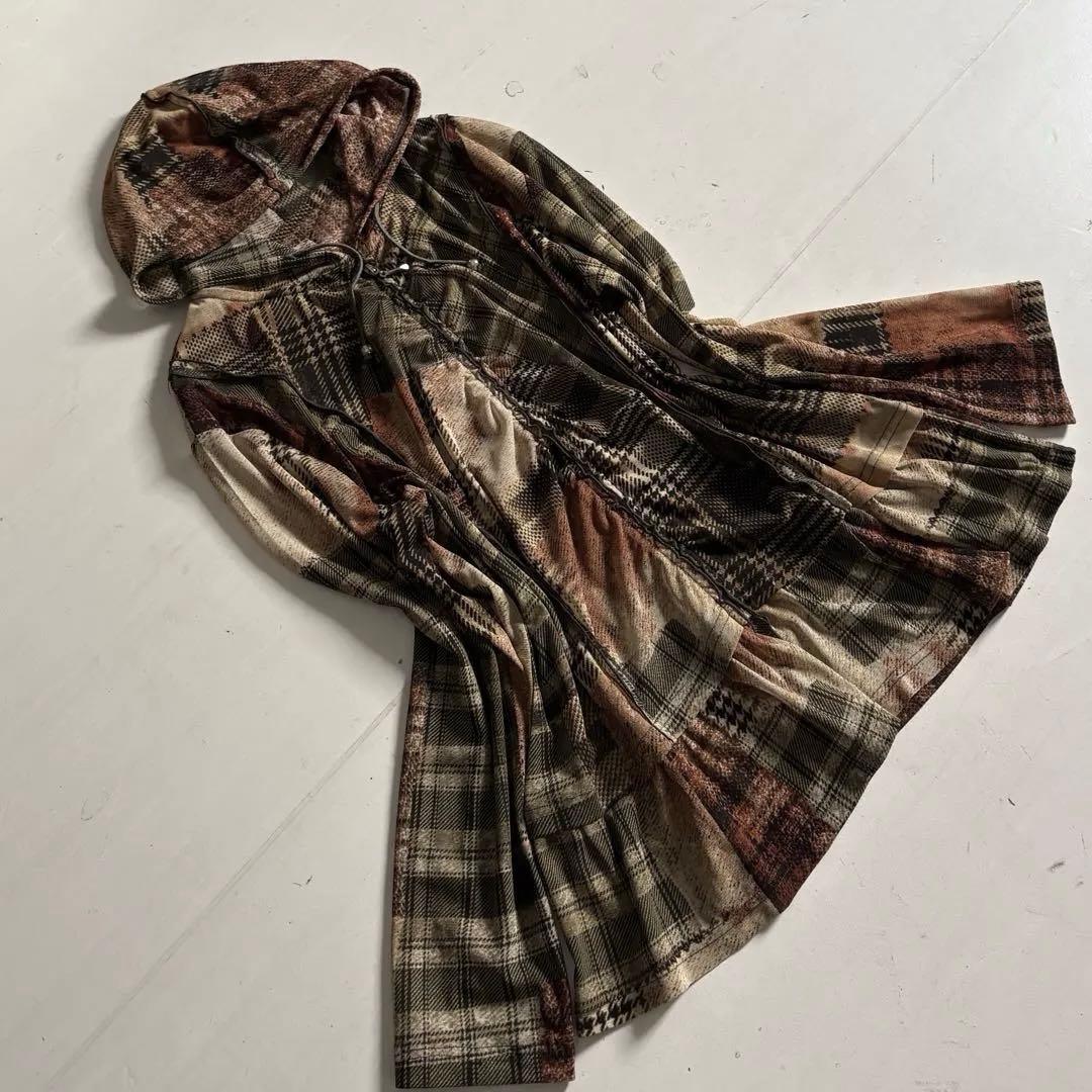 00's vintage フリル　ジップパーカー　フェアリーグランジ　森ガール