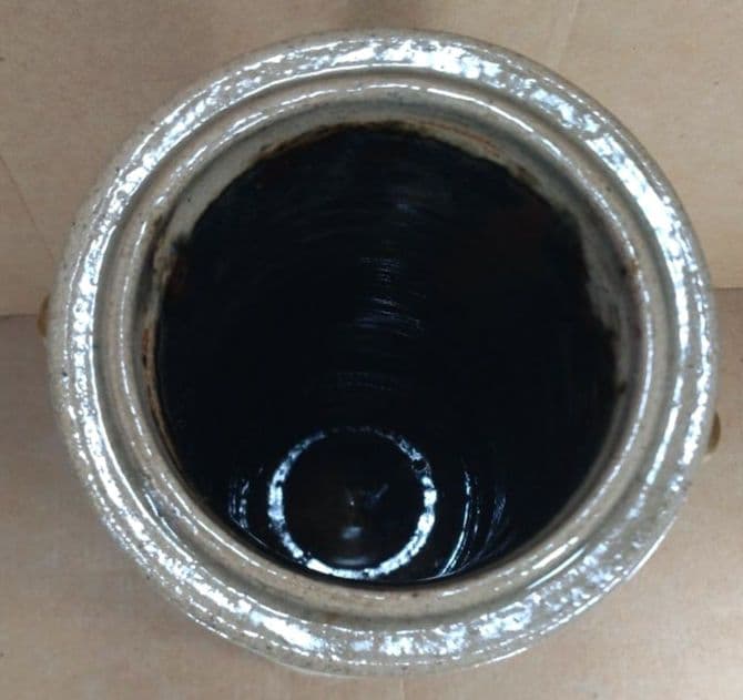 【本物保証】浜田庄司(濱田庄司）刷毛目花生(鉄絵花生）共箱 人間国宝 益子焼