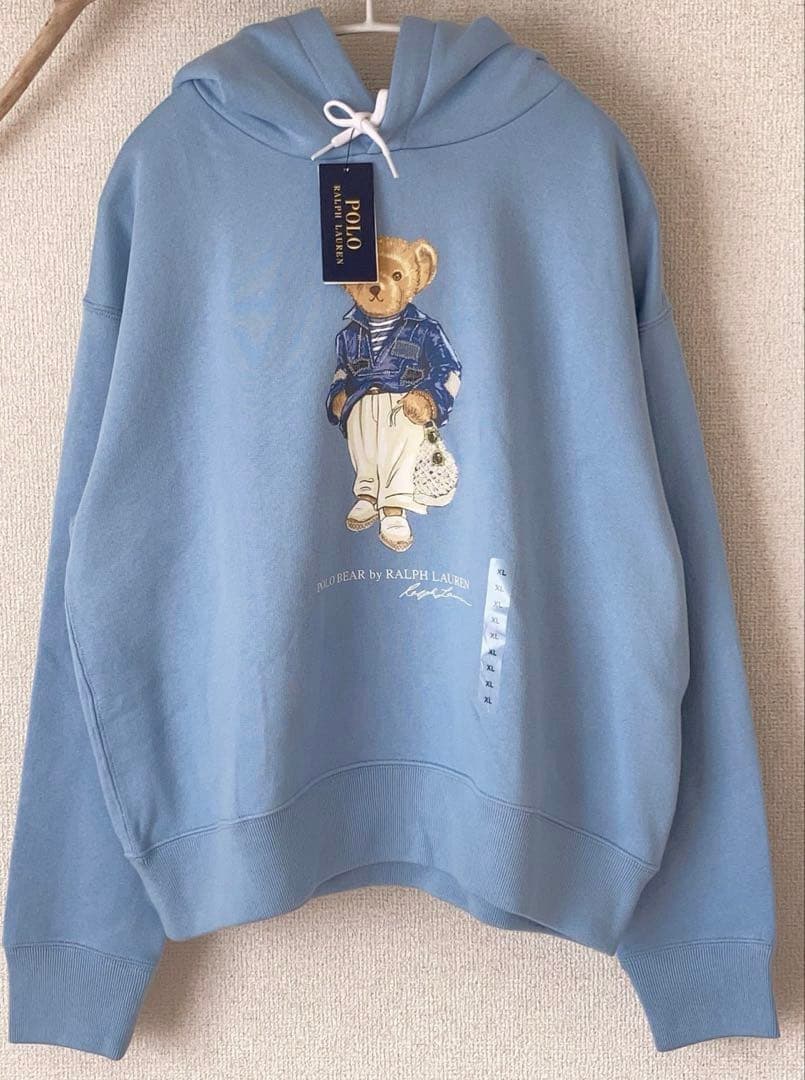 新品タグ付き　ポロラルフローレン　ポロベア パーカー　フーディー　水色　正規品