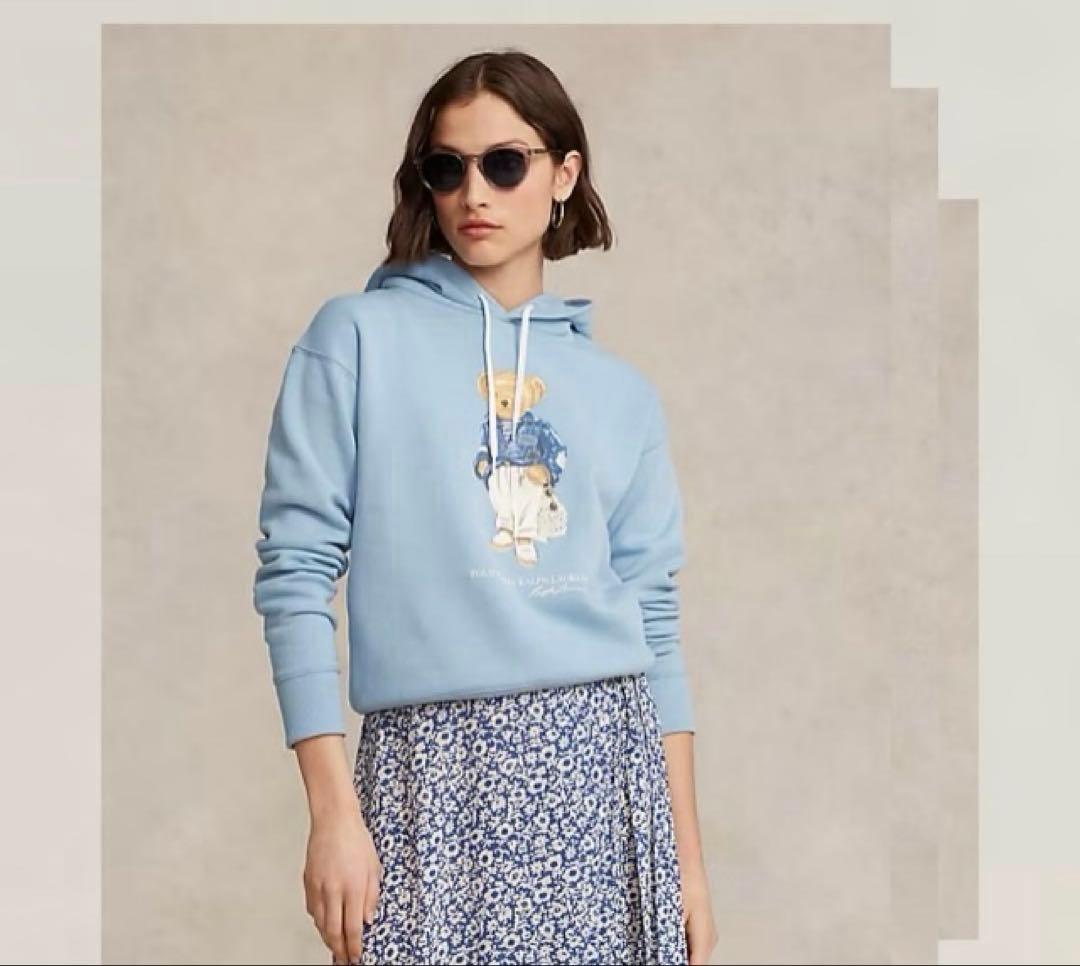 新品タグ付き　ポロラルフローレン　ポロベア パーカー　フーディー　水色　正規品