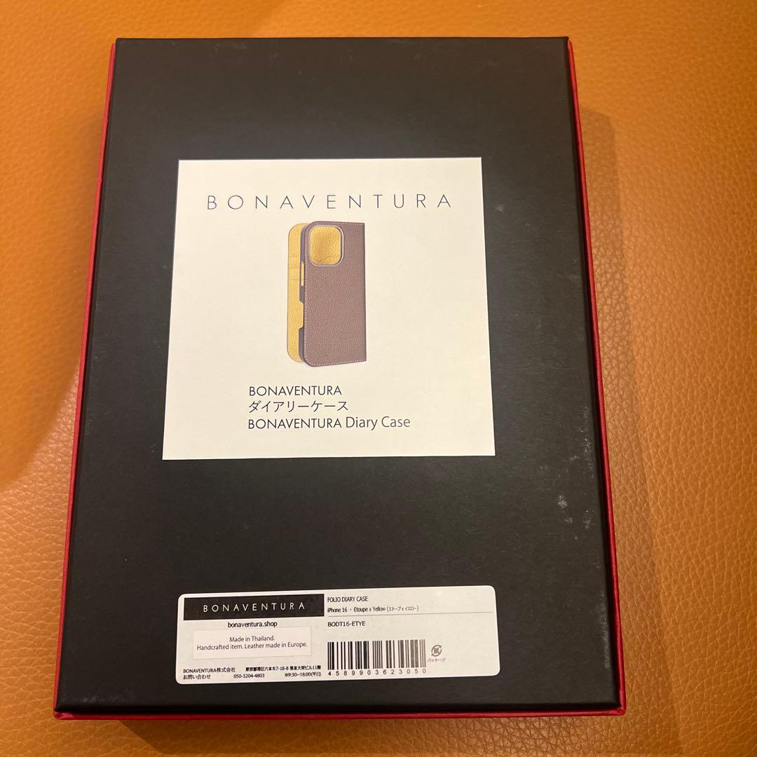 BONAVENTURAダイアリーケース エトゥープ/イエローiPhone16対応