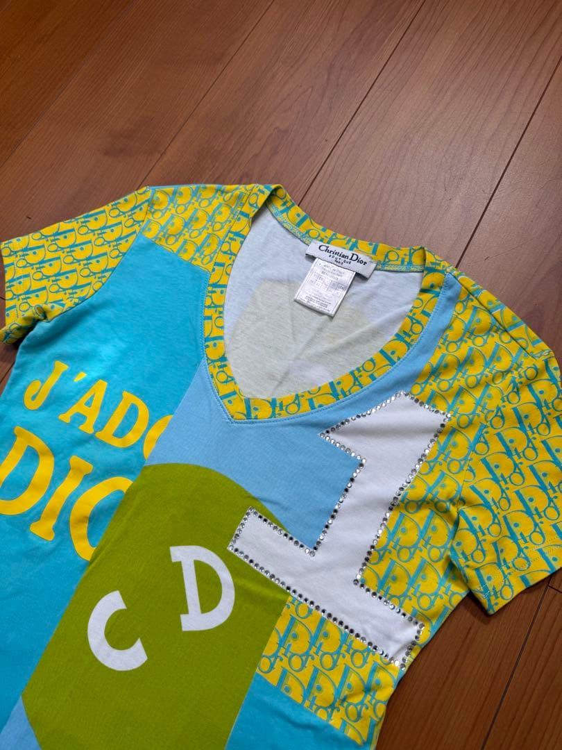 クリスチャンディオール Tシャツ　トロッターか柄　Vネック ガリアーノか期