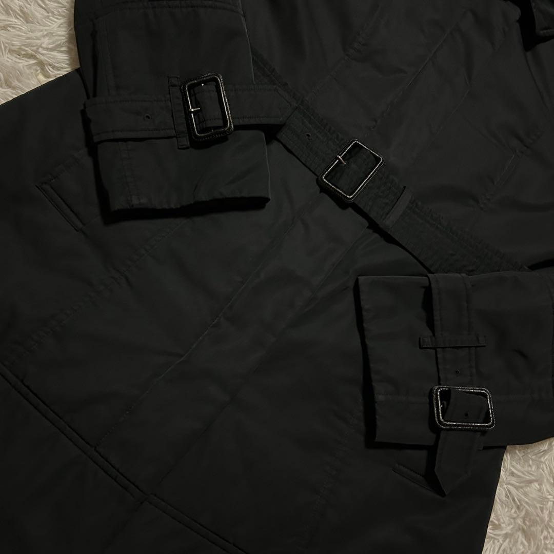 BURBERRY LONDON コート 40 ポリエステル 黒 シャドーチェック