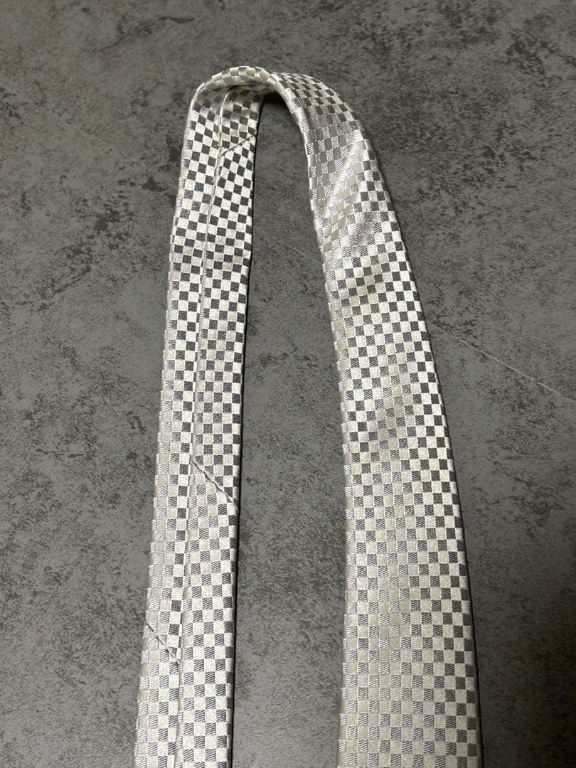 LOUIS VUITTON シルバー チェック柄 ネクタイ