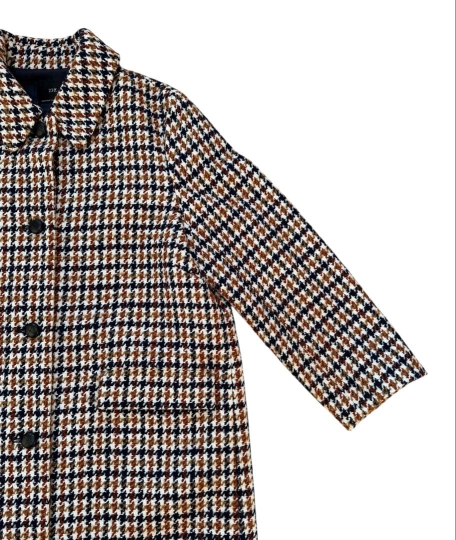 大きいサイズ♡希少♡23区♡ループヤーン チェック ツイード ロングコート