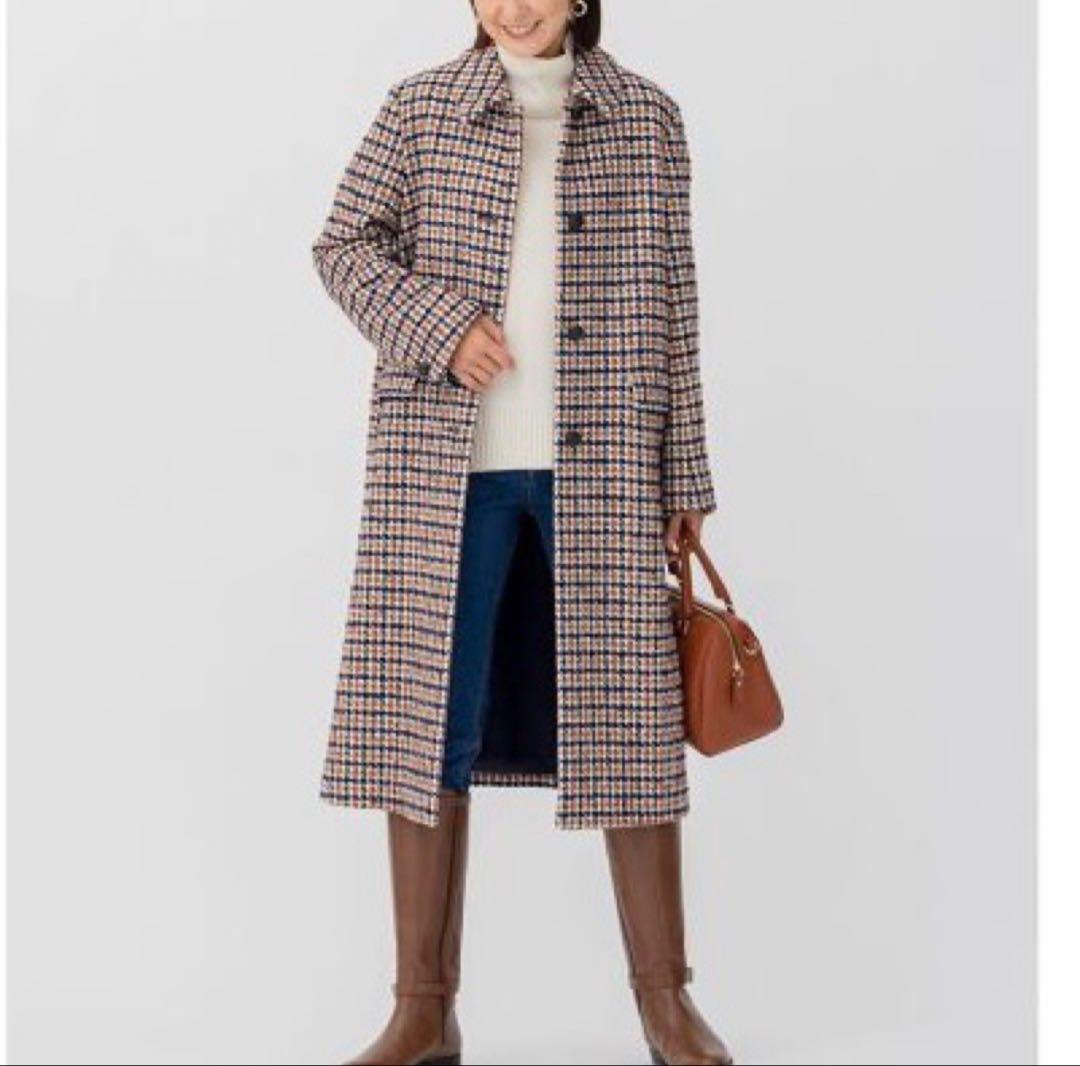 大きいサイズ♡希少♡23区♡ループヤーン チェック ツイード ロングコート