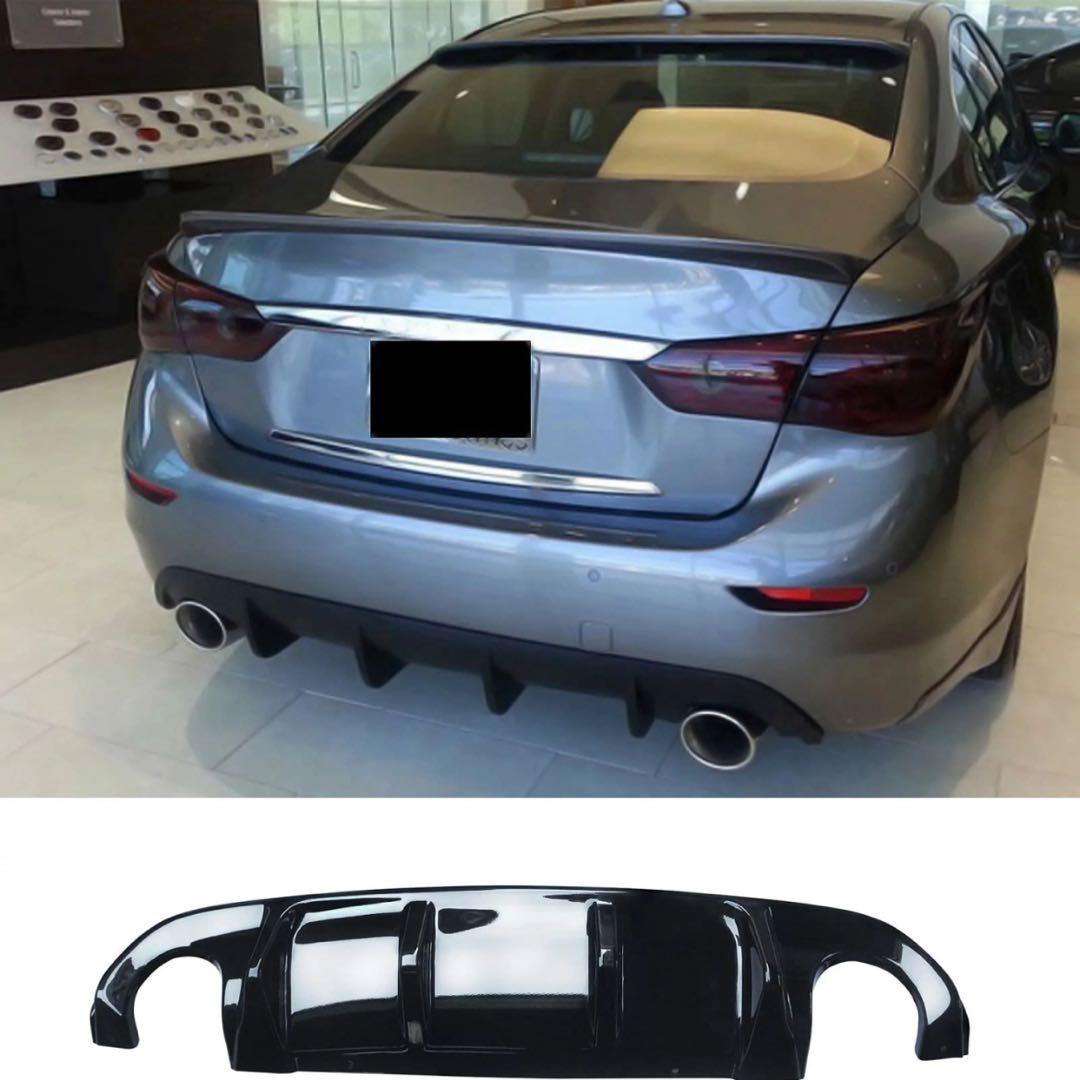 リアディフューザー2014-2017日産 スカイライン V37 車用 艶有り黒