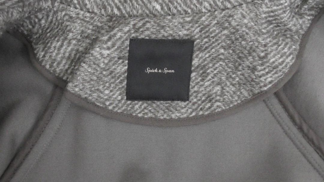 美品　スピックアンドスパン　ダブルスライバーヘリンボーンボリュームコート