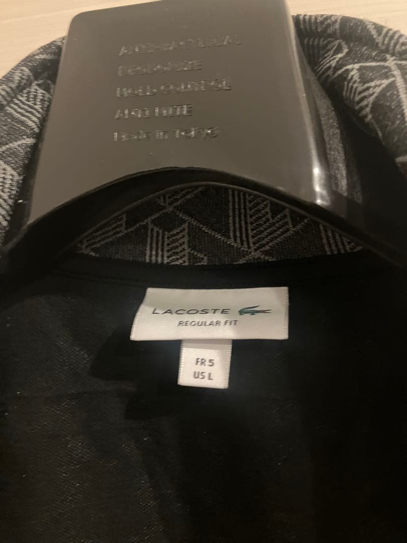 LACOSTE モノグラムジャカード トラックジャケット ブラック