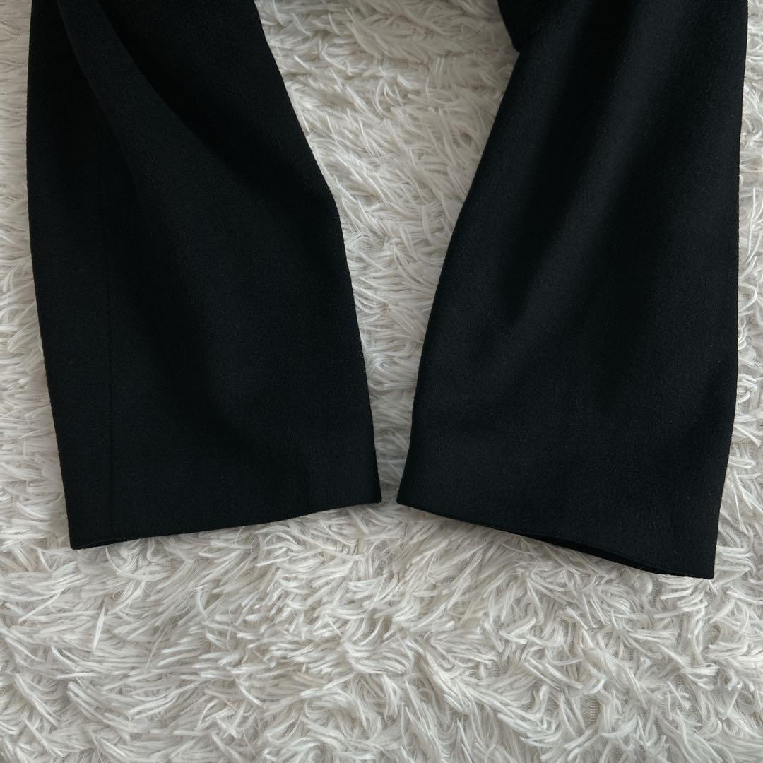 ヴィンテージ カシミヤ100% ロングダブルチェスターコートL 黒 112cm
