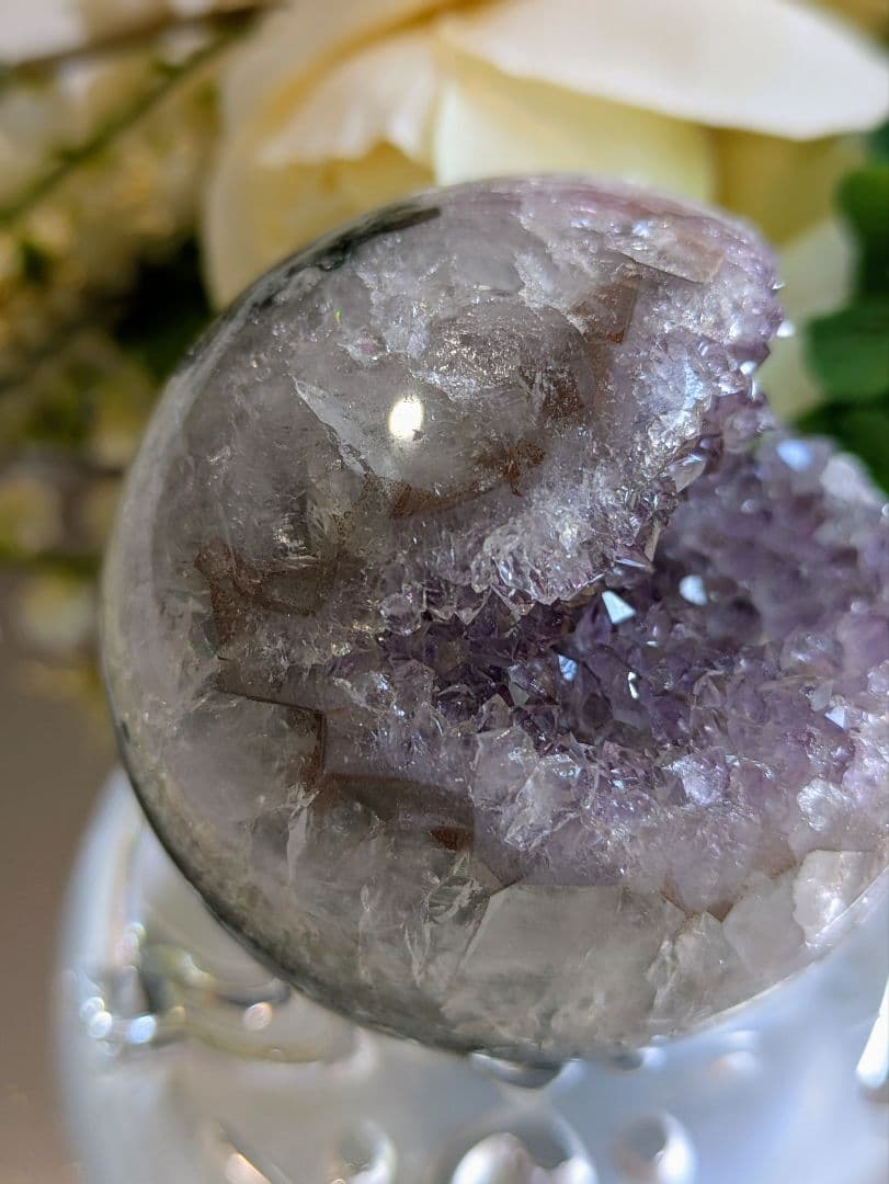 ♡ハイグレードスフィア　アメジスト　スフィア♡　笑口 オールカット
